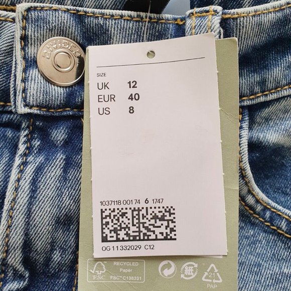 H&M Divided Flared Low Waist Jeans in Light Blue, Size UK 12 - Picture 8 of 8